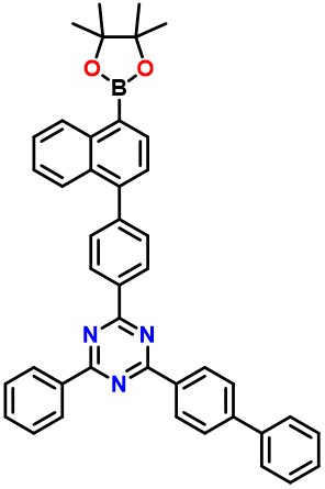 2-([1,1'-Biphenyl]-4-yl)-4-phenyl-6-(4-(4-(4,4,5,5-tetramethyl-1,3,2-dioxaborolan-2-yl)naphthalen-1-yl)phenyl)-1,3,5-triazine