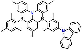 ADBNA-Me-Mes-CzAr 9-(4-(9H-carbazol-9-yl)-2,6-dimethylphenyl)-5-mesityl-3,7,11-trimethyl-5,9-dihydro-13b-aza-5,9-diboranaphtho[3,2,1-de]anthracene
