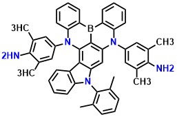 tri-mx-CzDABNA 4,4'-(11-(2,6-dimethylphenyl)-9H-9,11,16-triaza-4b-boraindeno[1,2-a]naphtho[3,2,1-de]anthracene-9,16(11H)-diyl)bis(2,6-dimethylaniline)