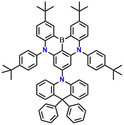 tDPAC-BN 2,12-di-tert-butyl-5,9-b?is(4-(tert-butyl)phenyl)-7-(9,9-diphenylacridin-10(9H)-yl)-5,9-dihydro-5,9-diaza-13b-boranaphtho[3,2,1-de]anthracene