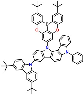 BO-tCzPhICz 12-(2,12-di-tert-butyl-5,9-dioxa-13b-boranaphtho[3,2,1-de]anthracen-7-yl)-9-(3,6-di-tert-butyl-9H-carbazol-9-yl)-5-phenyl-5,12-dihydroindolo[3,2-a]carbazole