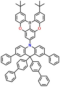 PP 9,9-di([1,1'-biphenyl]-4-yl)-10-(2,12-di-tert-butyl-5,9-dioxa-13b-boranaphtho[3,2,1-de]anthracen-7-yl)-2,7-diphenyl-9,10-dihydroacridine