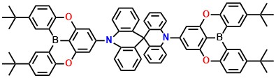 2TDBA-SBA 10,10'-bis(2,12-di-tert-butyl-5,9-dioxa-13b-boranaphtho[3,2,1-de]anthracen-7-yl)-10H,10'H-9,9'-spirobi[acridine]