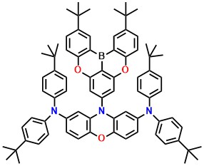 PXZBO2 N2,N2,N8,N8-tetrakis(4-(tert-butyl)phenyl)-10-(2,12-di-tert-butyl-5,9-dioxa-13b-boranaphtho[3,2,1-de]anthracen-7-yl)-10H-phenoxazine-2,8-diamine