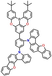 BBFCz 5,5'-(4-(2,12-di-tert-butyl-5,9-dioxa-13b-boranaphtho[3,2,1-de]anthracen-7-yl)-1,3-phenylene)bis(5H-benzofuro[3,2-c]carbazole)