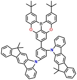 BICz 5,5'-(4-(2,12-di-tert-butyl-5,9-dioxa-13b-boranaphtho[3,2,1-de]anthracen-7-yl)-1,3-phenylene)bis(7,7-dimethyl-5,7-dihydroindeno[2,1-b]carbazole)