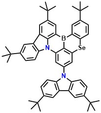 BSeN-CZ 2,11,14-tri-tert-butyl-7-(3,6-di-tertbutyl-9H-carbazol-9-yl)-5-selena-8baza-15b-borabenzo[a]naphtho[1,2,3- hi]aceanthrylene