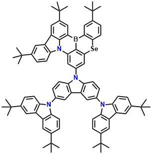 BSeN-DCZ 2,11,14-tri-tert-butyl-7-(3,3'',6,6''- tetra-tert-butyl-9'H-[9,3':6',9''- tercarbazol]-9'-yl)-5-selena-8b-aza15b-borabenzo[a]naphtho[1,2,3- hi]aceanthrylene