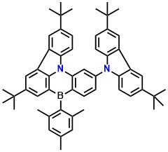 BIC-mCz 7,10-di-tert-butyl-2-(3,6-di-tert-butyl-9H-carbazol-9-yl)-5-mesityl-5H-benzo[5,6][1,4]azaborinino[3,2,1-jk]carbazole