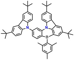 BIC-mCz 7,10-di-tert-butyl-2-(3,6-di-tert-butyl-9H-carbazol-9-yl)-5-mesityl-5H-benzo[5,6][1,4]azaborinino[3,2,1-jk]carbazole