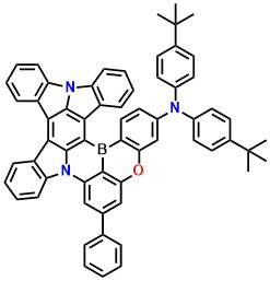 TPABO-DICz N,N-bis(4-(tert-butyl)phenyl)-2-phenyl-20-oxa-3b,11b-diaza-15d-borabenzo[a]dibenzo[2,3:4,5]pentaleno[1,6-de]naphtho[1,2,3-hi]aceanthrylen-18-amine