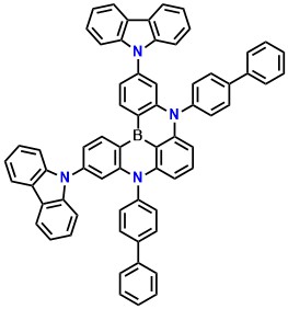 5,9-Di([1,1'-biphenyl]-4-yl)-3,11-di(9H-carbazol-9-yl)-5,9-dihydro-5,9-diaza-13b-boranaphtho[3,2,1-de]anthracene