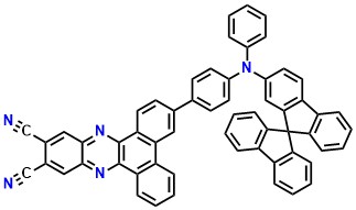 DCN-SPTPA 3-(4-(9,9'-spirobi[fluoren]-2-yl(phenyl)amino)phenyl)dibenzo[a,c]phenazine-11,12-dicarbonitrile