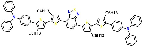 TBtz1 4,4'-(benzo[c][1,2,5]thiadiazole-4,7-diylbis(3',4-dihexyl-[2,2'-bithiophene]-5',5-diyl))bis(N,N-diphenylaniline)