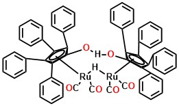 1-Hydroxytetraphenylcylclopentadienyl(tetraphenyl-2,4-cyclopentadien-1-one)-?-hydrotetracarbonyldiruthenium(II)