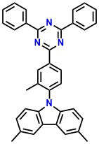 Cz-TRZ3 9-(4-(4,6-Diphenyl-1,3,5-triazin-2-yl)-2-methylphenyl)-3,6-dimethyl-9H-carbazole
