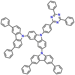 BDPCC-TPTA 9'-?[4-?(4,?6-?Diphenyl-?1,?3,?5-?triazin-?2-?yl)?phenyl]?-?3,?3'',?6,?6''-?tetraphenyl-9,?3':6',?9''-?ter-?9H-?carbazole