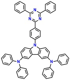 DACT-II 9-(4-(4,6-diphenyl-1,3,5-triazin-2-yl)phenyl)-N3,N3,N6,N6-tetraphenyl-9H-carbazole-3,6-diamine