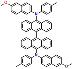 BA-DNT N10,N10'-bis(6-methoxynaphthalen-2-yl)-N10,N10'-di-p-tolyl-9,9'-bianthracene-10,10'-diamine