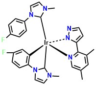 (mpmi)2Ir(dmpypz) Bis(1-(4-methylphenyl)-3-methylimdazolin-2-ylidene-C,C2')(3,5-dimethyl-2-(1H-pyrazol-5-yl)pyridine)Iridium(III)