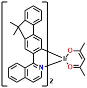 Ir(fliq)2acac Bis[1-(9,9-dimethyl-9H-fluoren-2-yl)-isoquinoline] (acetylacetonate)iridium(III)