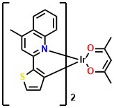(tmq)2Iracac Bis(4-methyl-2-(thiophen-2-yl)quinoline)(acetylacetonate)Iridium(III)