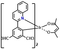 Ir(dmpq)2(acac) Bis(2-(3,5-dimethylphenyl)quinoline-C2,N)(acetylacetonato)iridium(III)