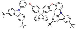 1BNO, 11,14-di-tert-butyl-2-(9-(4-(3-(3,6-di-tert-butyl-9H-carbazol-9-yl)phenoxy)phenyl)-9H-fluoren-9-yl)-5-oxa-8b-aza-15b-borabenzo[a]naphtho[1,2,3-hi]aceanthrylene