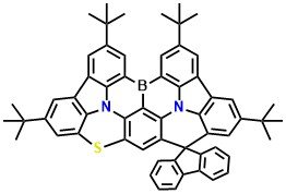 FSBN, 2,5,11,14-tetra-tert-butyl-7-thia-3a2,8a2-diaza-15b-boraspiro[diacenaphtho[1,2,3,4-defg:1',2',3',4',5'-pqrst]pentaphene-9,9'-fluoren]-1,3,3a1(15c),3b,4,6,7a,8,8a1(15b1),9a,9a1(12a),11,12b,12b1(15a),14-pentadecaene