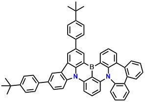 BN-TPCzTBA, 6,9-bis(4-(tert-butyl)phenyl)-3b,21b-diaza-10b-borabenzo[a]dibenzo[4',5':6',7']cyclohepta[1',2',3':4,5]naphtho[1,2,3-hi]aceanthrylene