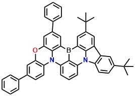 PhPXZ-tCzBN, 10,13-di-tert-butyl-3,7-diphenyl-5-oxa-15b,18b-diaza-8b-borabenzo[j]fluoreno[1,9-ab]perylene
