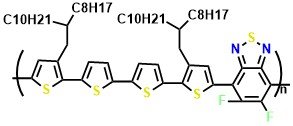 Poly[(5,6-difluoro-2,1,3-benzothiadiazol-4,7-diyl)-alt-(3,3’’’-di(2-octyldodecyl)-2,2’,5’,2’’,5’’,2’’’-quaterthiophen-5,5’’’-diyl)]