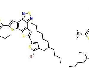 D18 Dithieno[3,2-e:2',3'-g]-2,1,3-benzothiadiazole, 5,8-bis[5-bromo-4-(2-butyloctyl)-2-thienyl]-, polymer with 1,1'-[4,8-bis[5-(2-ethylhexyl)-4-fluoro-2-thienyl]benzo[1,2-b:4,5-b']dithiophene-2,6-diyl]bis[1,1,1-trimethylstannane]
