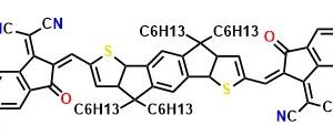IDIC-4Cl 2,2'-((2Z,2'Z)-((4,4,9,9-tetrahexyl-4,9-dihydro-s-indaceno[1,2-b:5,6-b']dithiophene-2,7-diyl)bis(methanylylidene))bis(5,6-dichloro-3-oxo-2,3-dihydro-1H-indene-2,1-diylidene))dimalononitrile