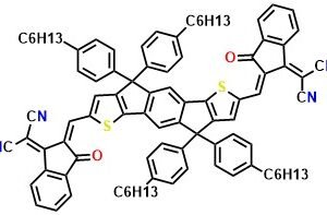 IDPC 2,2'-((2Z,2'Z)-((4,4,9,9-tetrakis(4-hexylphenyl)-4,9-dihydro-s-indaceno[1,2-b:5,6-b']dithiophene-2,7-diyl)bis(methanylylidene))bis(3-oxo-2,3-dihydro-1H-indene-2,1-diylidene))dimalononitrile