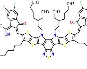 N3-4F 2,2'-(((12,13-Bis(3-ethylheptyl)-3,9-diundecyl-12,13-dihydro-[1,2,5]thiadiazolo[3,4-e]thieno[2'',3'':4',5']thieno[2',3':4,5]pyrrolo[3,2-g]thieno[2',3':4,5]thieno[3,2-b]indole-2,10-diyl)bis(methaneylylidene))bis(5,6-difluoro-3-oxo-2,3-dihydro-1H-indene-2,1-diylidene))dimalononitrile