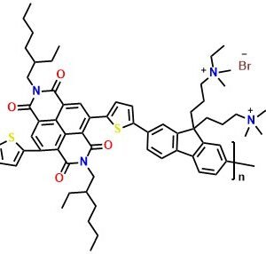PNDIT-F3N-Br Poly[[2,7-bis(2-ethylhexyl)-1,2,3,6,7,8-hexahydro-1,3,6,8-tetraoxobenzo[lmn][3,8]phenanthroline-4,9-diyl]-2,5-thiophenediyl[9,9-bis[3’((N,N-dimethyl)-N-ethylammonium)]-propyl]-9H-fluorene-2,7-diyl]-2,5-thiophenediyl]