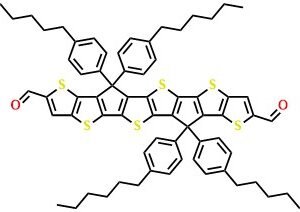Thieno[2'',3'':4',5']thieno[3',2':4,5]cyclopenta[1,2-b]thieno[2''',3''':4'',5'']thieno[2'',3'':3',4']cyclopenta[1',2':4,5]thieno[2,3-d]thiophene-2,8-dicarboxaldehyde, 6,6,12,12-tetrakis(4-hexylphenyl)-6,12-dihydro-