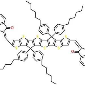 2,2'-[[6,6,12,12-Tetrakis(4-hexylphenyl)-6,12-dihydrothieno[2'',3'':4',5']thieno[3',2':4,5]cyclopenta[1,2-b]thieno[2''',3''':4'',5'']thieno[2'',3'':3',4']cyclopenta[1',2':4,5]thieno[2,3-d]thiophene-2,8-diyl]bis[methylidyne(3-oxo-1H-indene-2,1(3H)-diylidene)]]bis[propanedinitrile]