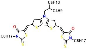 (5Z,5'Z)-5,5'-((4-(2-butyloctyl)-3,4,5,6-tetrahydro-2H-dithieno[3,2-b:2',3'-d]pyrrole-2,6-diyl)bis(methanylylidene))bis(3-octyl-2-thioxothiazolidin-4-one)