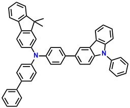 PCBBiF, N-([1,1'-biphenyl]-4-yl)-9,9-dimethyl-N-(4-(9-phenyl-9H-carbazol-3-yl)phenyl)-9H-fluoren-2-amine