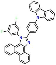 2FPPICz, 2-(4-(9H-carbazol-9-yl)phenyl)-1-(3,5-difluorophenyl)-1H-phenanthro[9,10-d]imidazole
