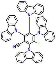 4CZFCN, 2,3,4,6-Tetra(9H-carbazol-9-yl)-5-fluorobenzonitrile