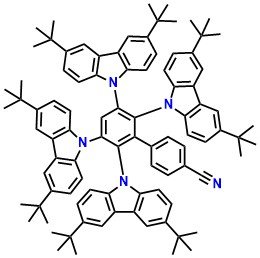 4TCzPhBN, 2',3',5',6'-Tetrakis(3,6-di-tert- butyl-9H-carbazol-9-yl)-[1,1'- biphenyl]-4-carbonitrile