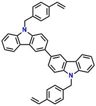 BCzMS, 9,9'-Bis[(4-ethenylphenyl)methyl]-3,3'-bi-9H-carbazole