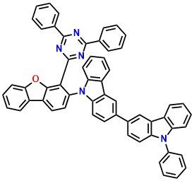 BCzTrzDBF, 9-(4-(4,6-Diphenyl-1,3,5-triazin-2-yl)-dibenzo[b,d]furan-3-yl)-9'-phenyl-9H,9'H- 3,3'-bicarbazole