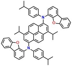 BD-1, 	N1,N6-bis(dibenzo[b,d]furan-4-yl)-3,8-diisopropyl-N1,N6-bis(4-isopropylphenyl)pyrene-1,6-diamine