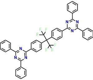 CF3-TRZ, 6,6'-((Perfluoropropane-2,2-diyl)bis(4,1-phenylene))bis(2,4-diphenyl-1,3,5-triazine)