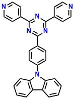 Cz-Ph-TRZ4Py, 	9-(4-(4,6-Di(pyridin-4-yl)-1,3,5-triazin-2-yl)phenyl)-9H-carbazole