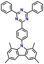 Cz-TRZ2, 9-(4-(4,6-diphenyl-1,3,5-triazin-2-yl)phenyl)-1,3,6,8-tetramethyl-9H-carbazole